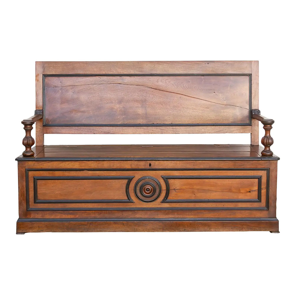 Mid 1800's Italian Walnut Storage Bench~P77746652