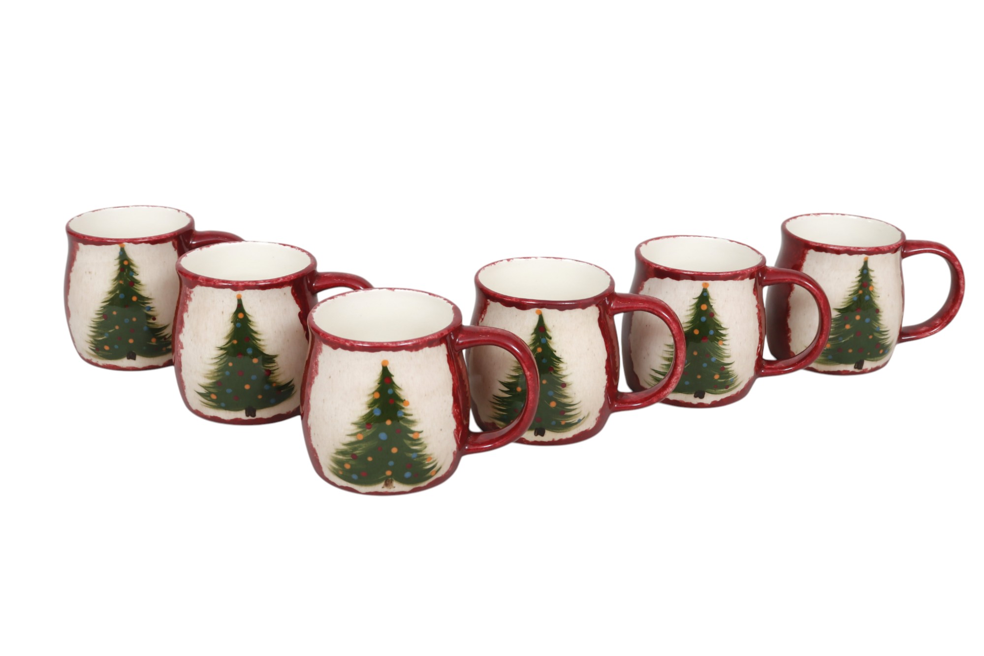 Ceramic Christmas Tree Mugs, Set of 6 Ceramic Christmas Tree Mugs, Set of 6~P77750427