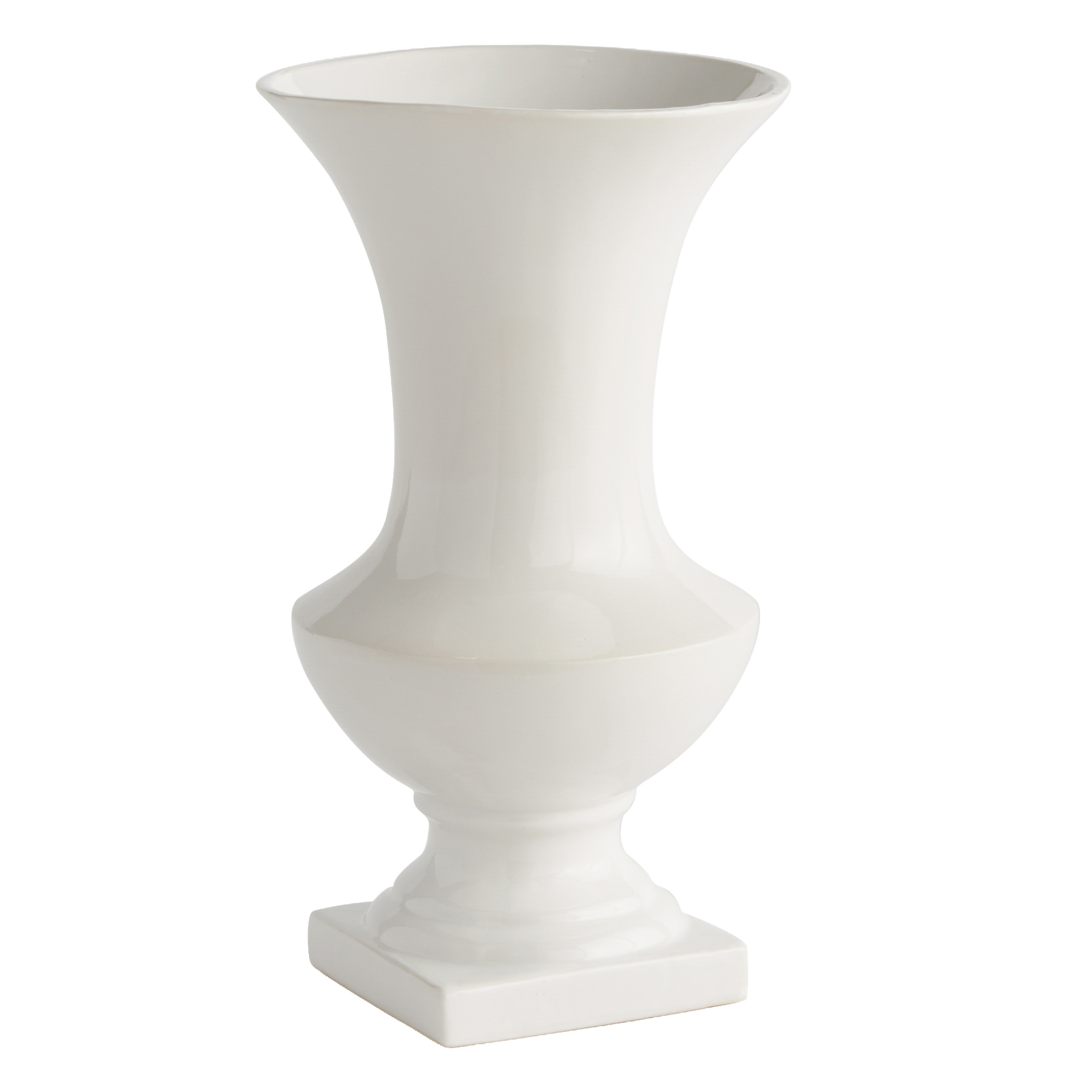 Hosea Footed Vase, White Hosea Footed Vase, White
