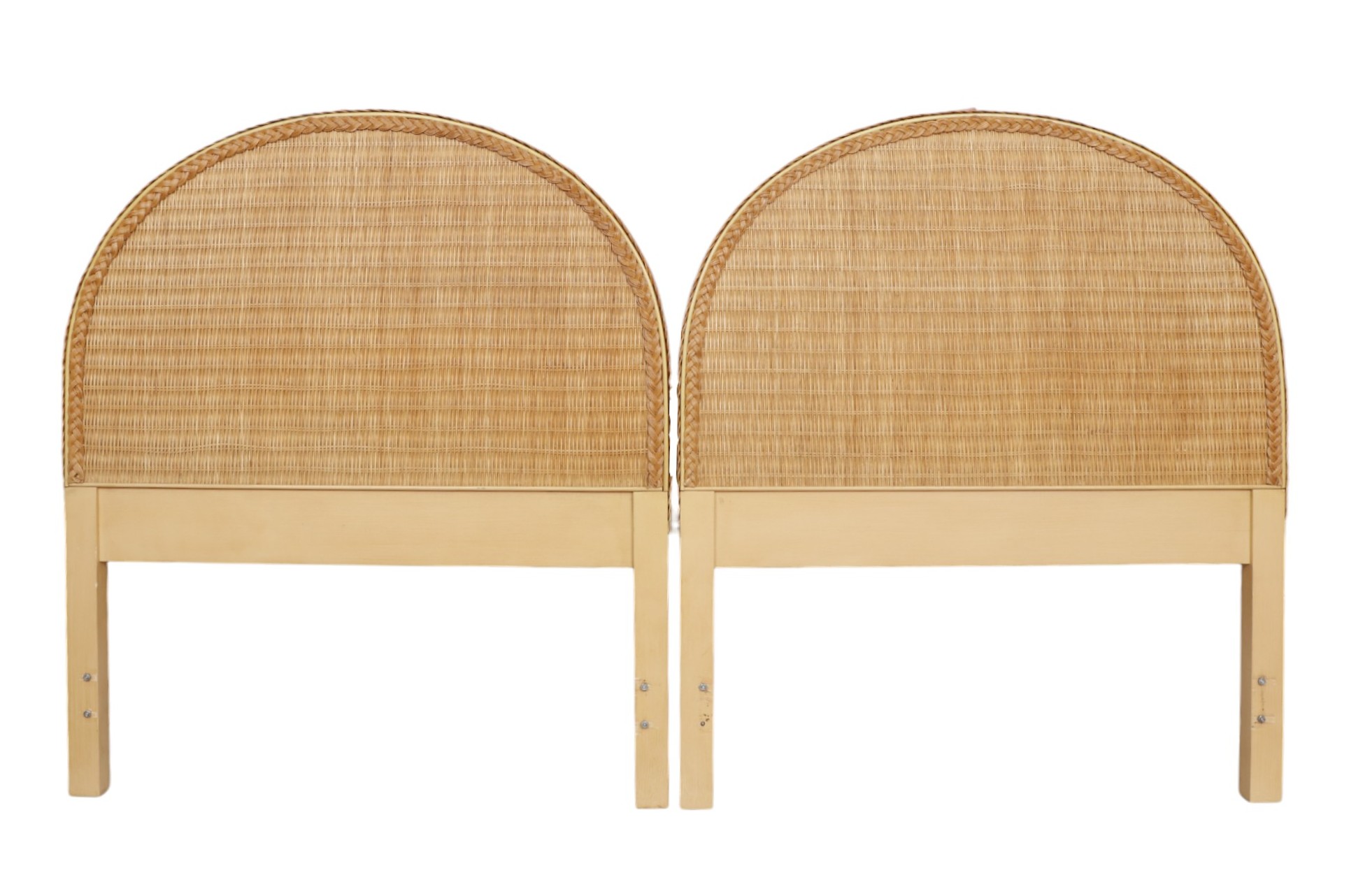 Coastal Twin Rattan Headboards, a Pair Coastal Twin Rattan Headboards, a Pair~P77754863