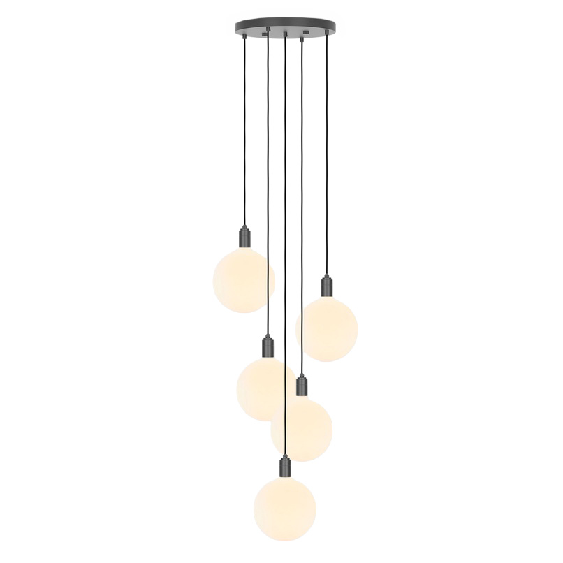 Five Sphere Brass Pendant, Graphite