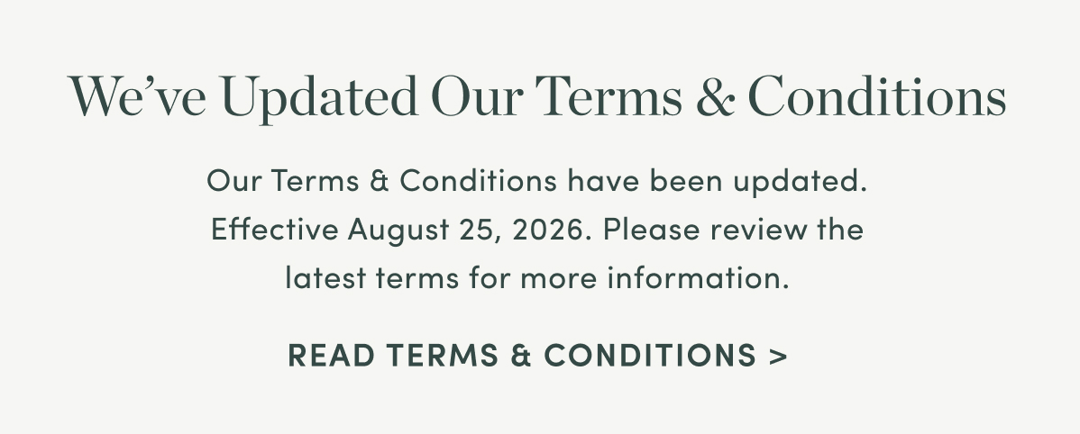 Read Our Updated Terms & Conditions