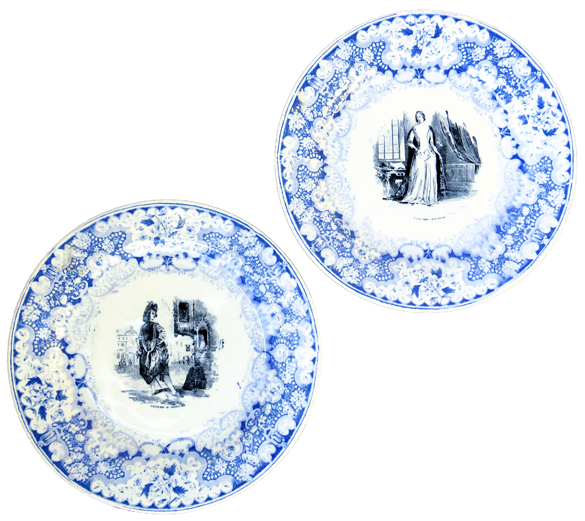 French Vintage Blue & White Transferware~P77755243