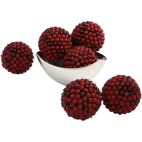 S/6 5" Red Berry Balls~P111113218