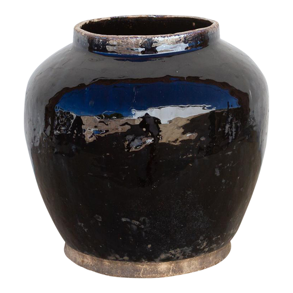 Dark Brown Asian Clay Vase~P77665999