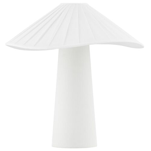 Chanterelle Linen Table Lamp, White