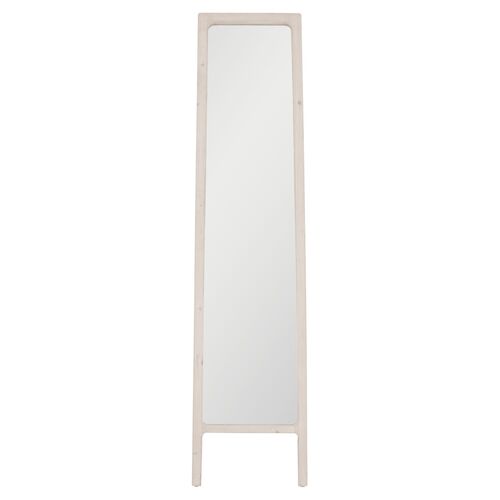 Lacey Floor Mirror, White Wash Pine~P77655974
