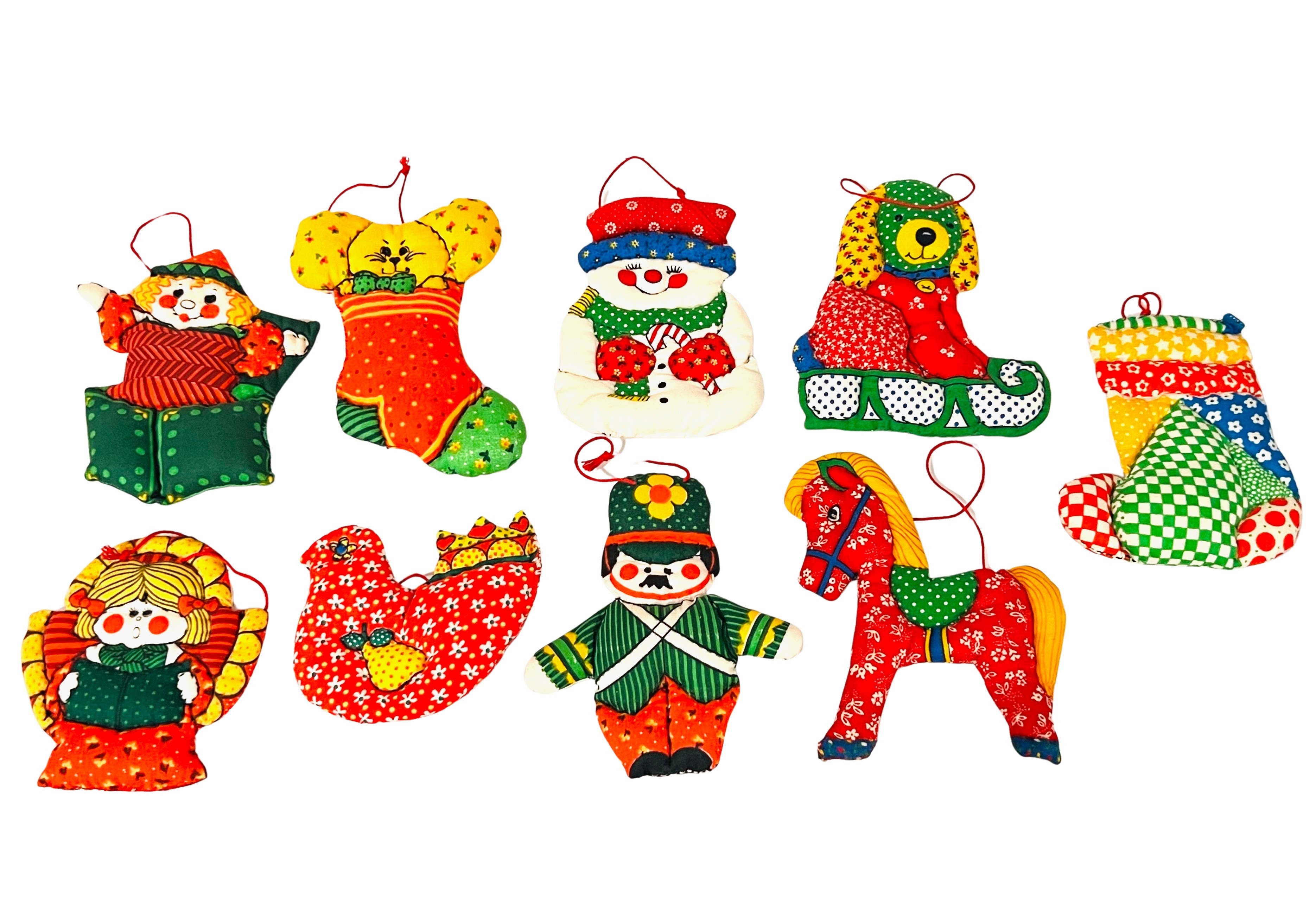 1970's Handmade Quilt Ornaments, S/9~P77711307