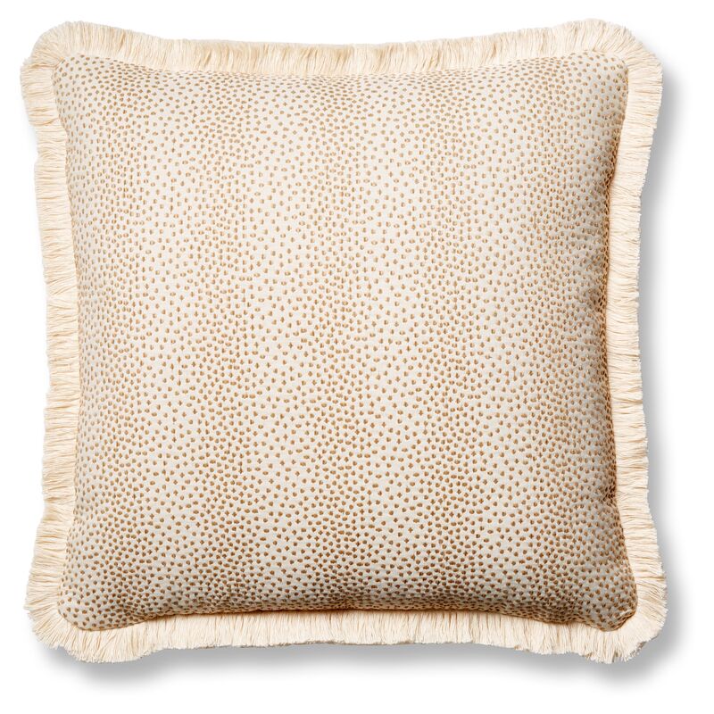 Imogen 19x19 Pillow, Beige Dots