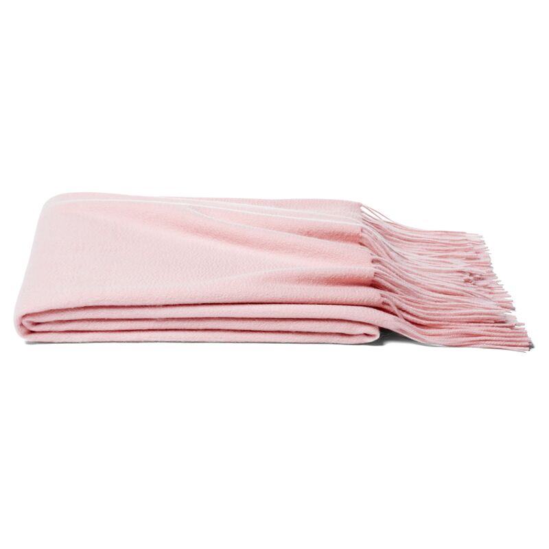 Solid Cashmere Throw, Pink Blush