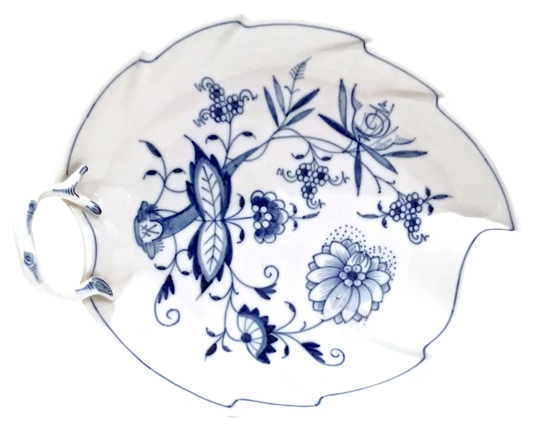 Meissen Blue Onion Floral Leaf Dish~P77430282
