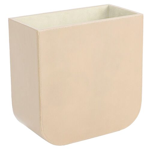 Radius Edge Leather Wastebasket Radius Edge Leather Wastebasket