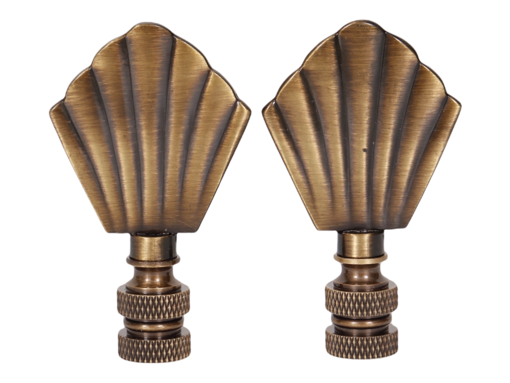 Scallop Shell Brass Lamp Finials - Pair~P77651270