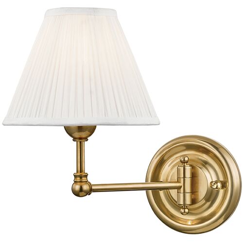 Classic No.1 Wall Sconce, Silk Shade