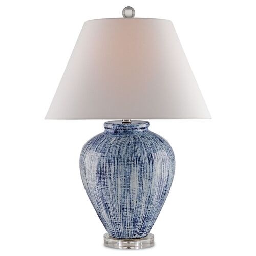 Malaprop Table Lamp, Blue/White~P77594661