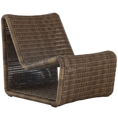 Como Outdoor Wicker Lounge Chair, Raffia