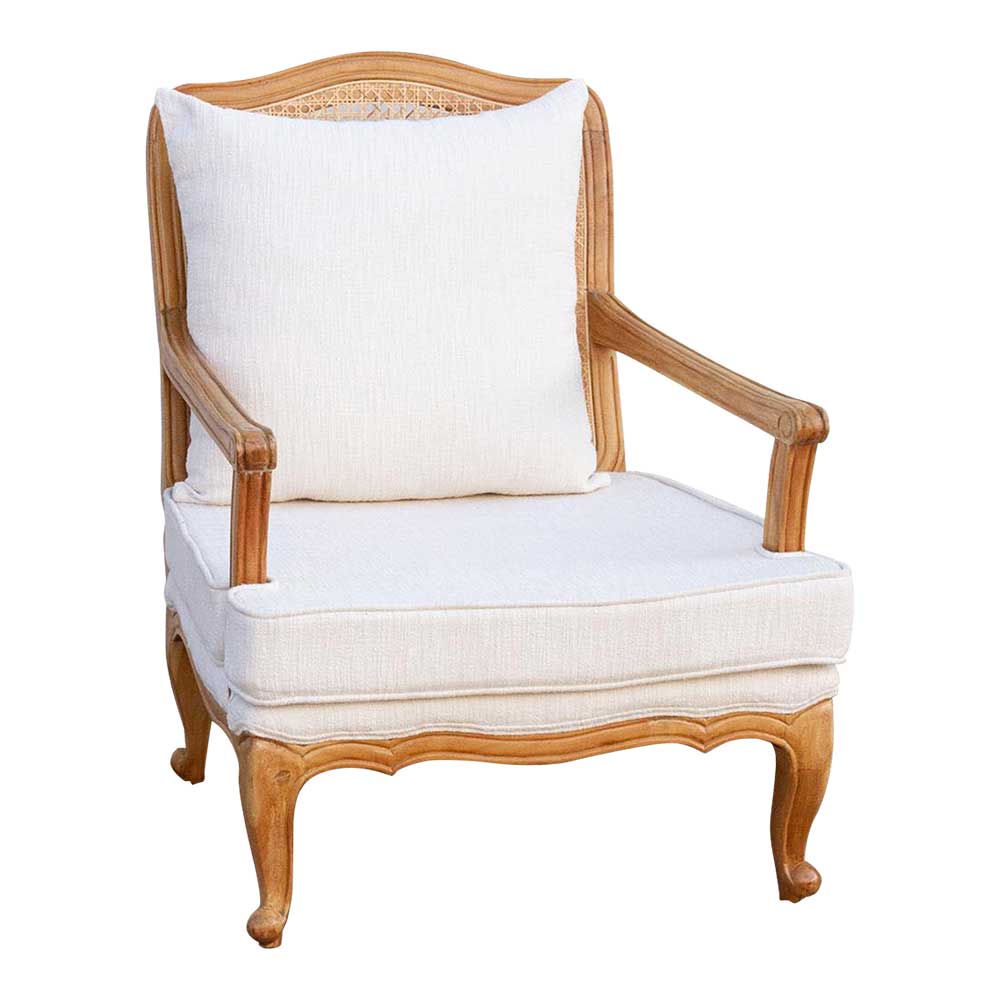 Bleached Wood French Country Armchair~P77698802