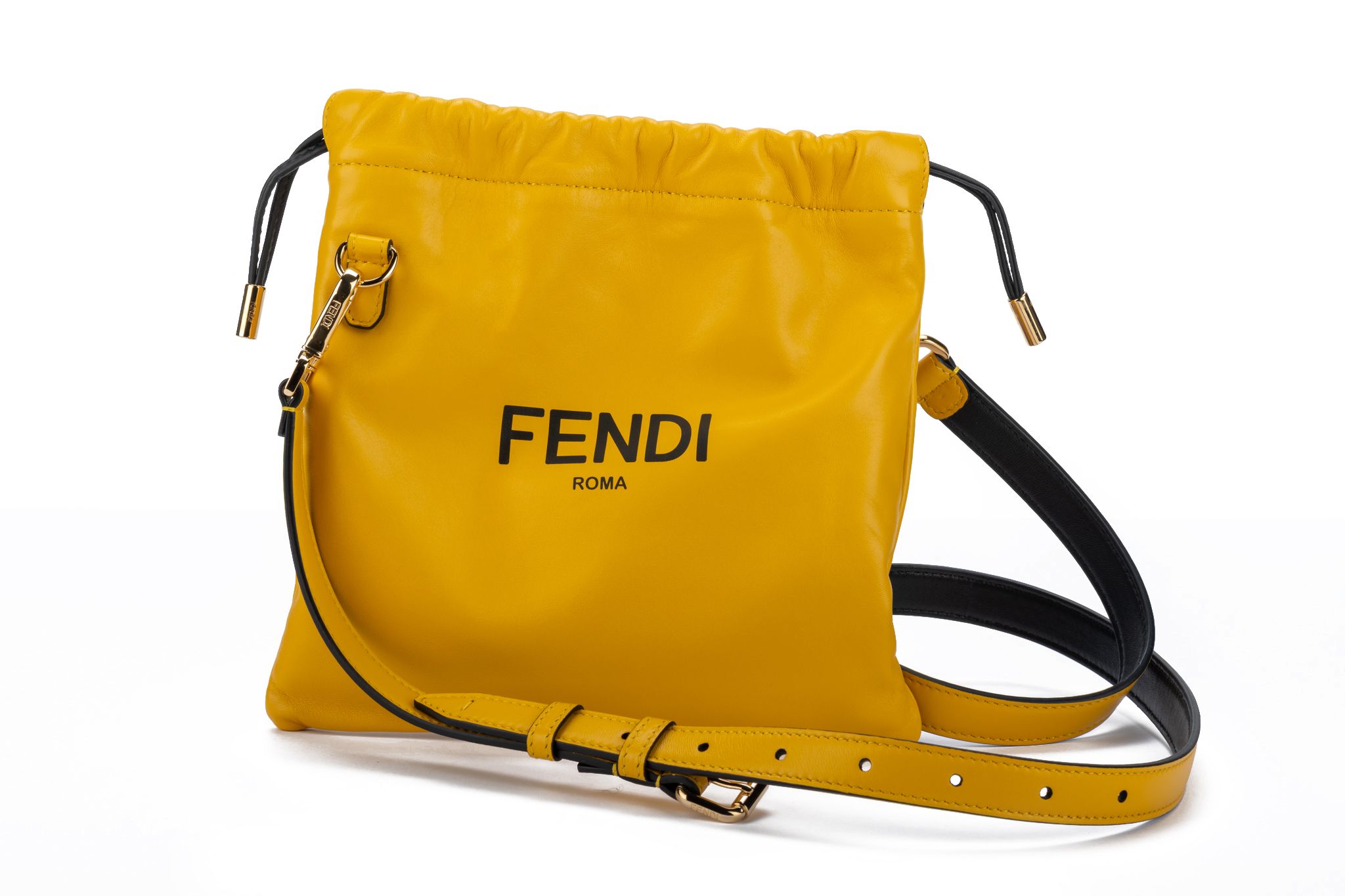 Fendi New Yellow Lambskin SM Crossbody~P77657691