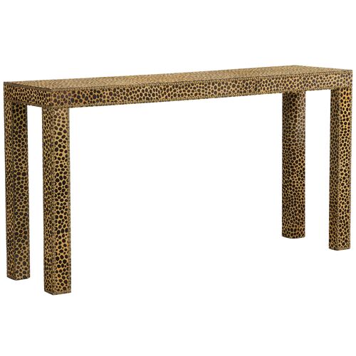 Leopard Hide Console Table, Brown/Black