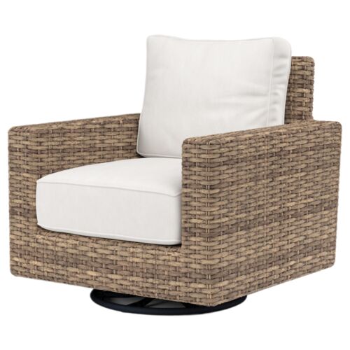 Naevia Outdoor Aluminum/Resin Wicker Swivel Club Rocker