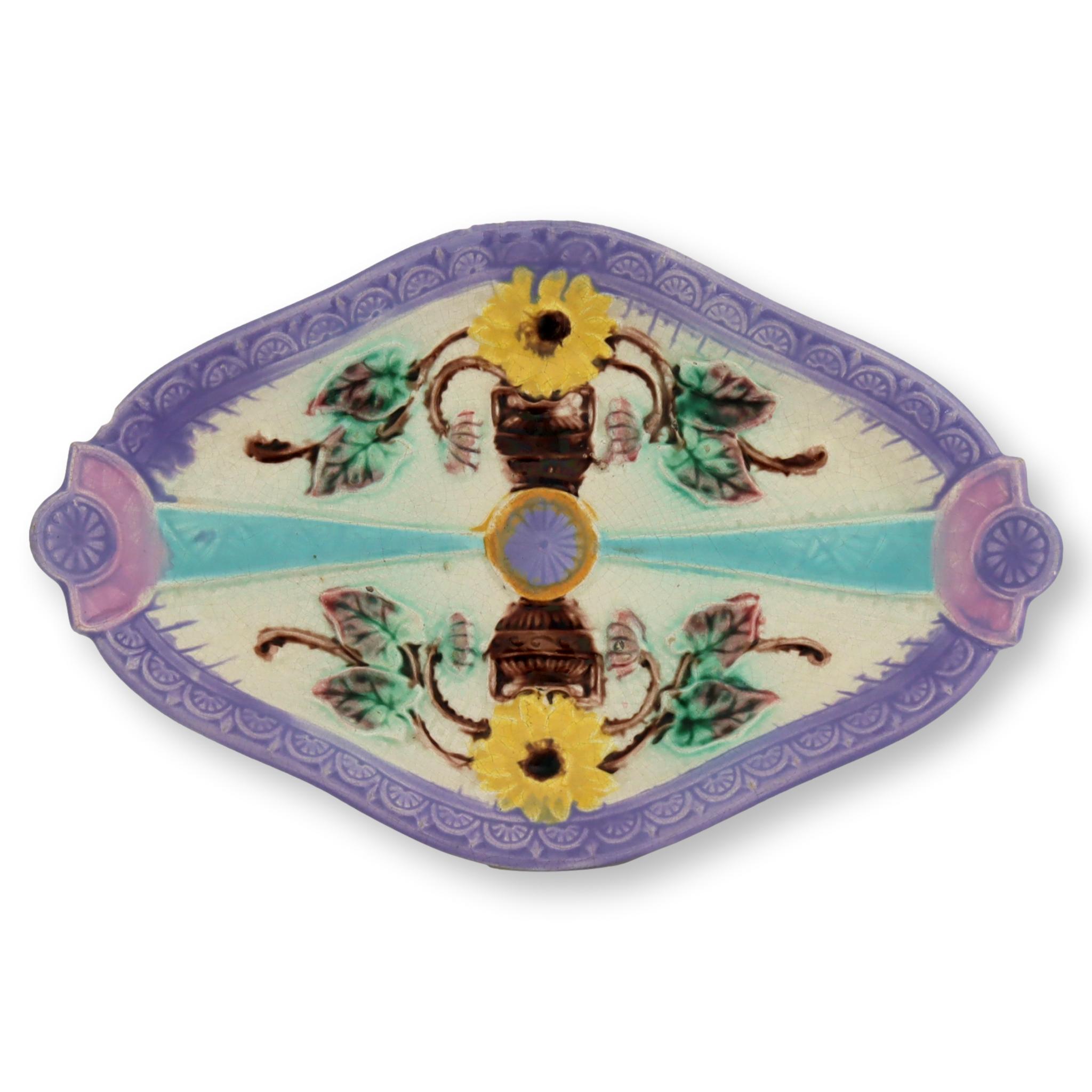 Antique Englsih Lavender Majolica Dish~P77663000