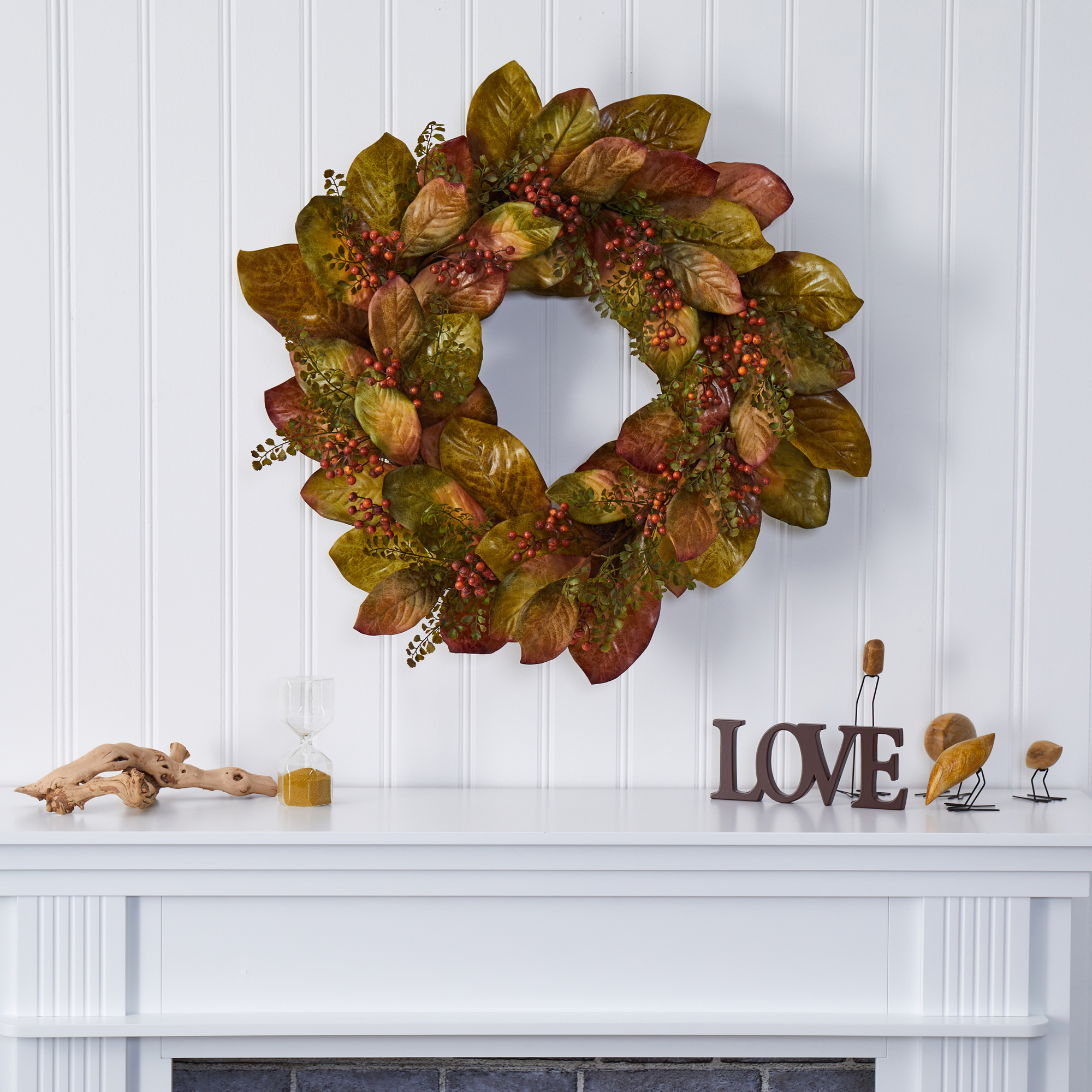 Faux 32in Berry/Pumpkin Wreath | One Kings Lane