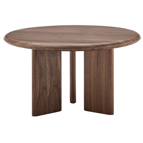 Duke 53" Round Dining Table, Walnut