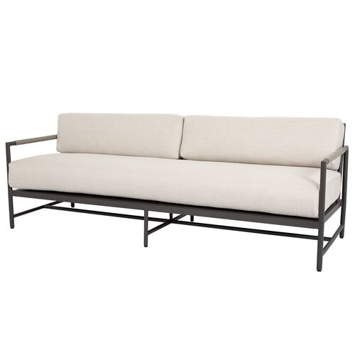 Eleandra Outdoor Aluminum/Rope 2-Seat Sofa