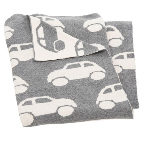 Car Baby Blanket, Gray/White~P77532186