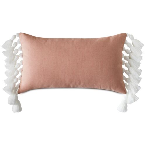 Callie 13x22 Outdoor Lumbar Pillow, Melon/White~P77578690