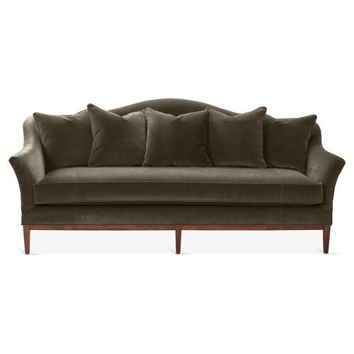Eloise Camelback Sofa, Charcoal Velvet~P77460154