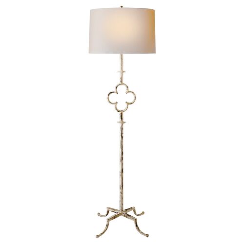 Quatrefoil Floor Lamp, Belgian White~P76672865