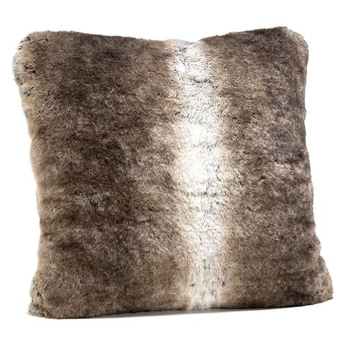 Grayson Faux Fur Pillow, Gray Rabbit~P77595759