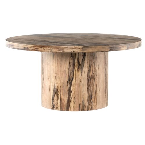 Caden 60" Round Dining Table, Spalted Primavera~P77611679