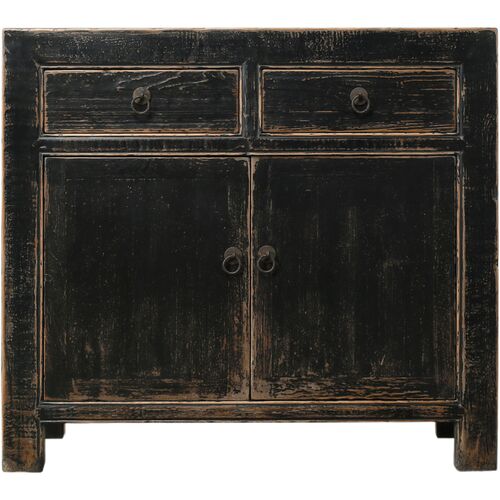 Orvessa 2-Drawer Cabinet, Distressed Black Orvessa 2-Drawer Cabinet, Distressed Black