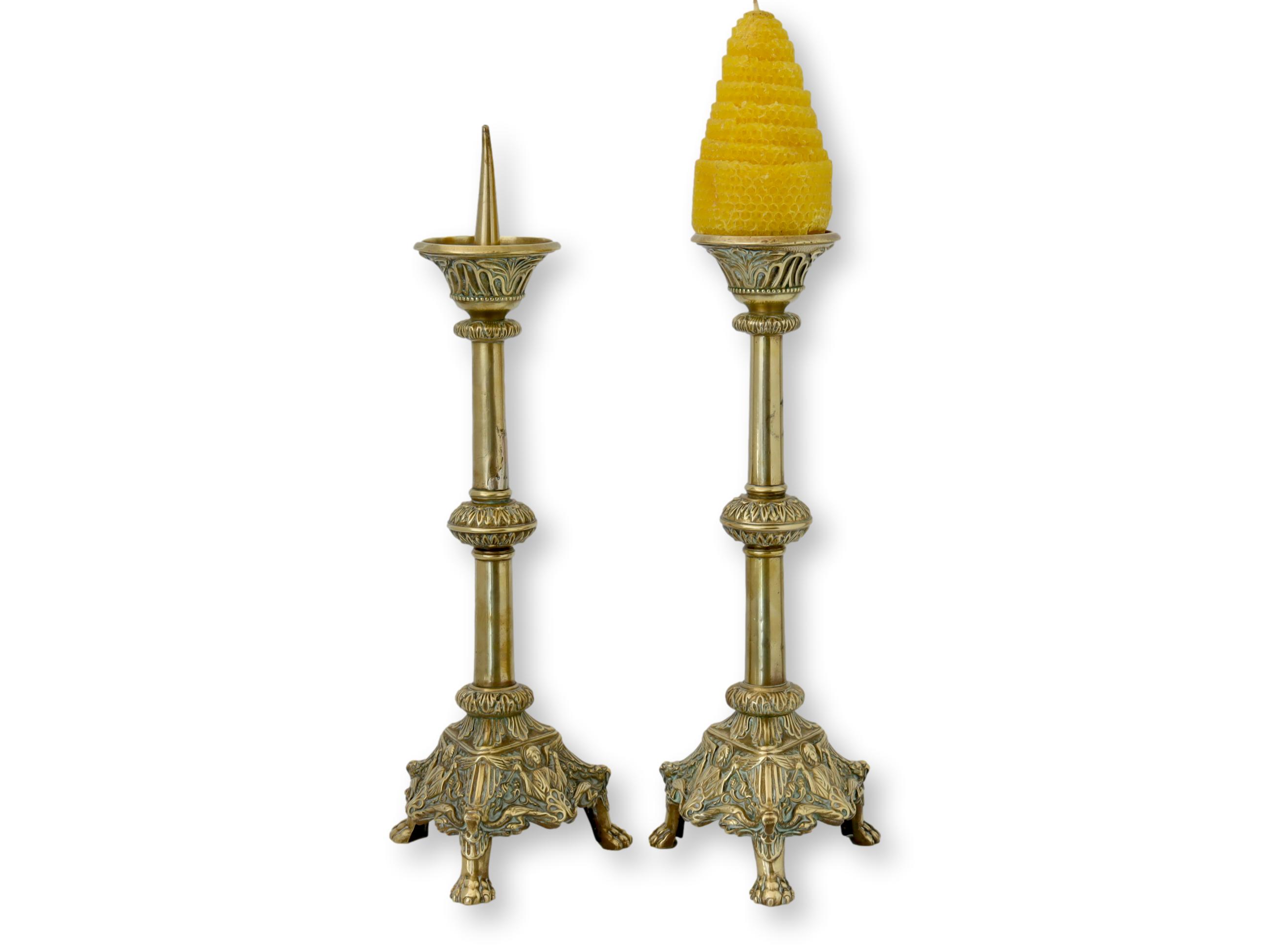 FrenchBrass Cathedral Candlesticks~P77673902