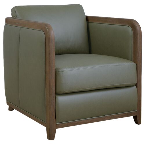 Breeze Leather Accent Chair, Green