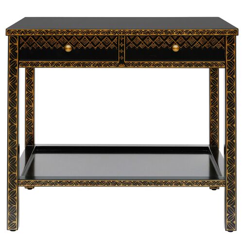 Percival Side Table, Black/Gold