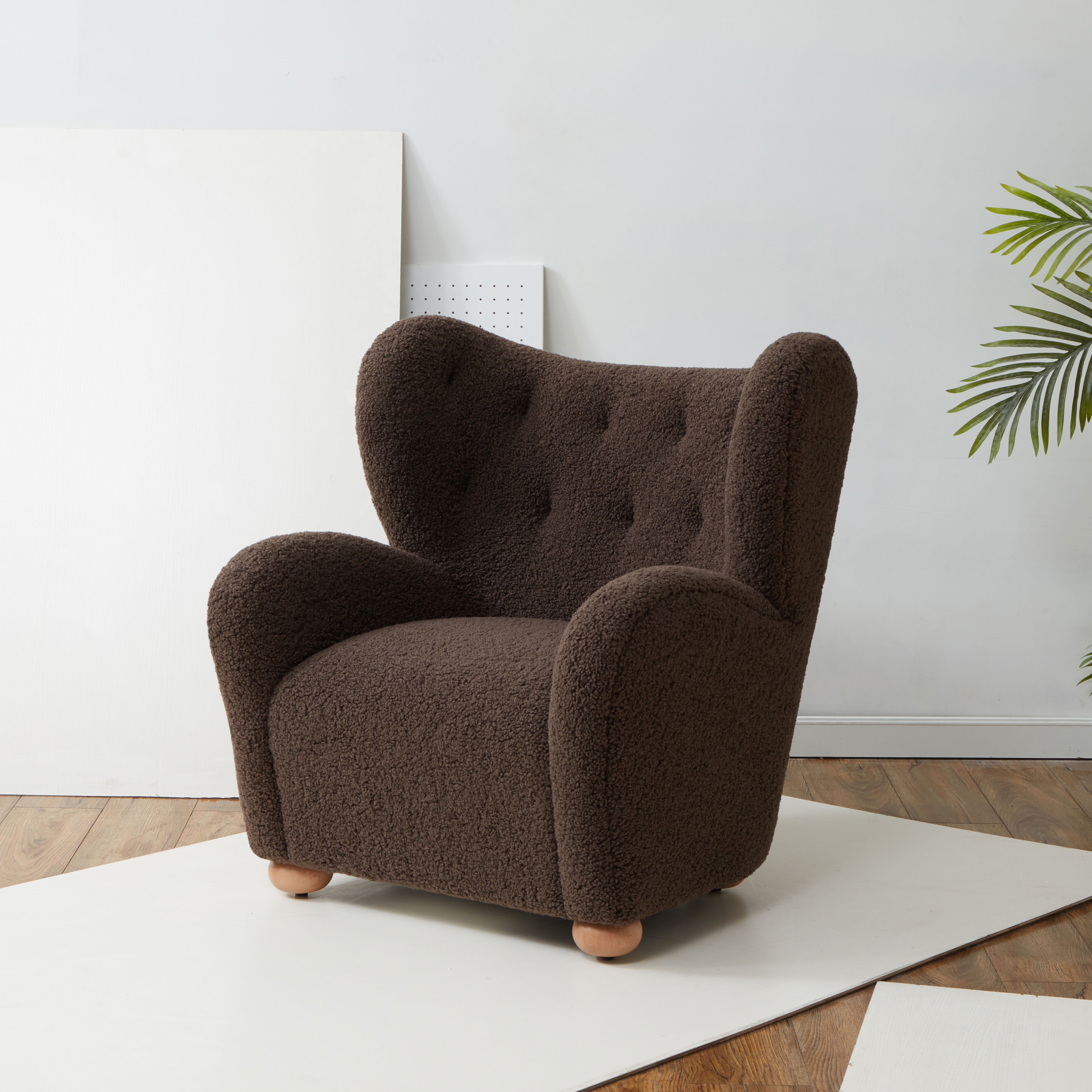 Kenzo Wingback Accent Chair, Dark Brown/Natural | One Kings Lane