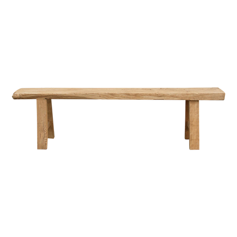 Rustic Bleached Wood Farmhouse Bench~P77661399
