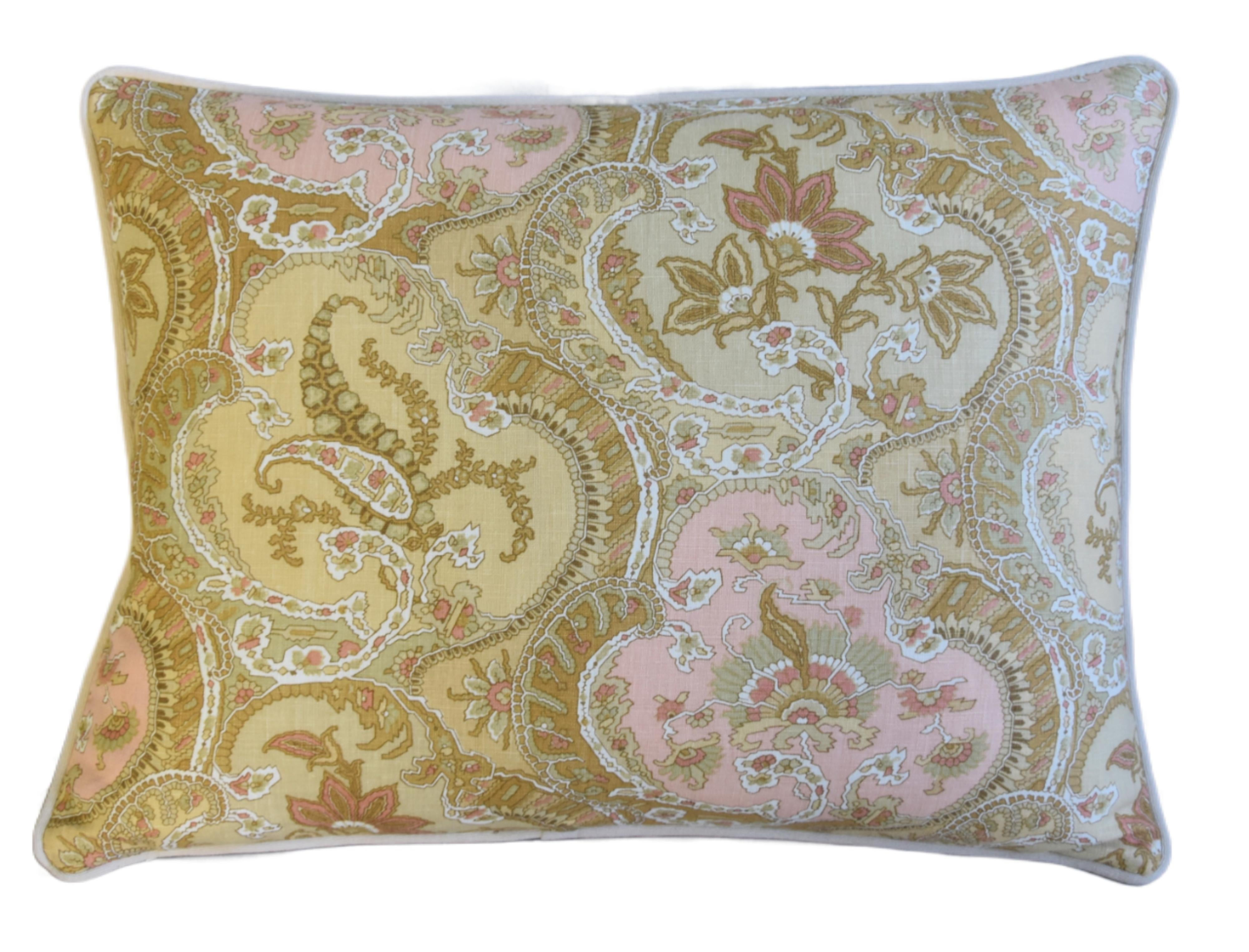 French Pink Pastel Floral Paisley Pillow~P77673570