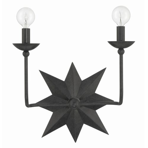 Astro 2 Light Star Wall Sconce, Black