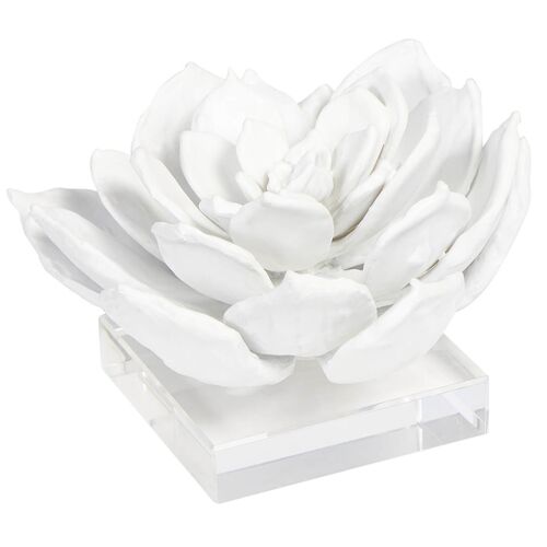 Succulent Resin Sculpture, White