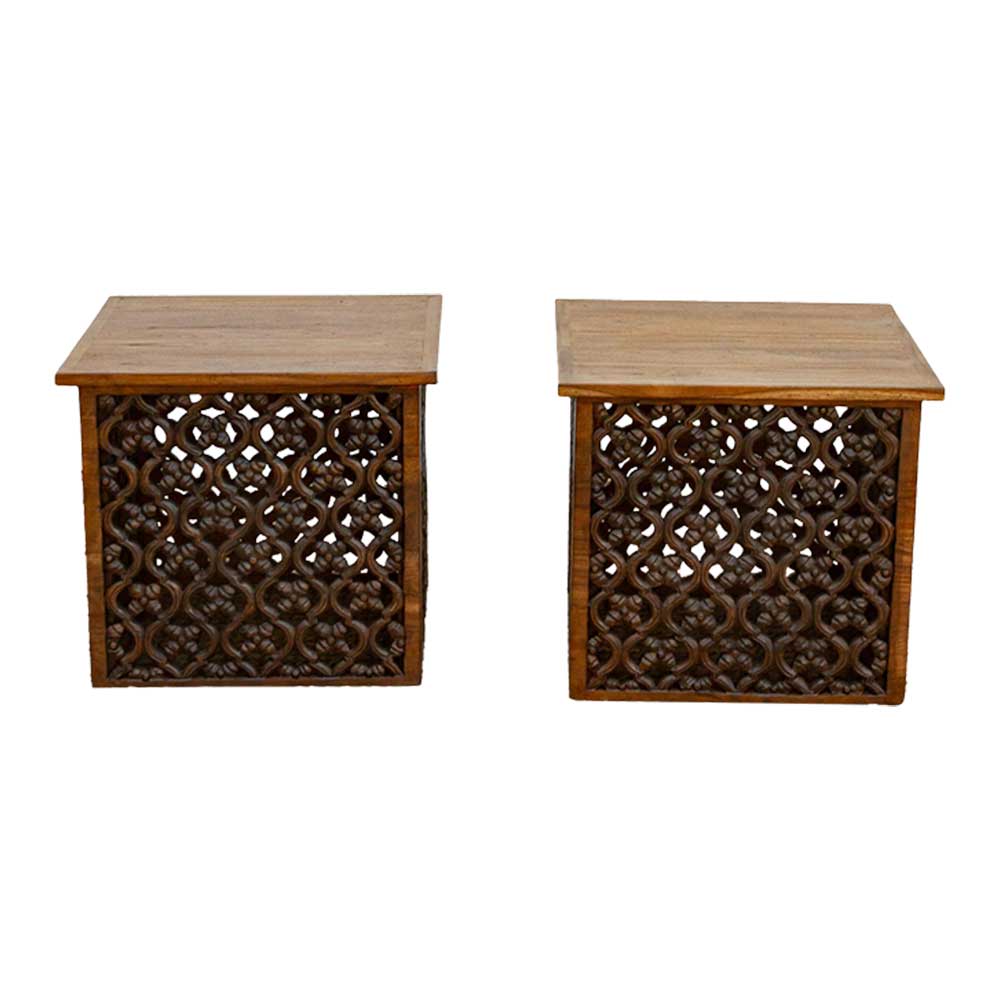 Mid-Century style Carved Floral Tables~P77709495