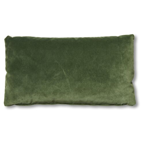 Ada Long Lumbar Pillow, Emerald Velvet