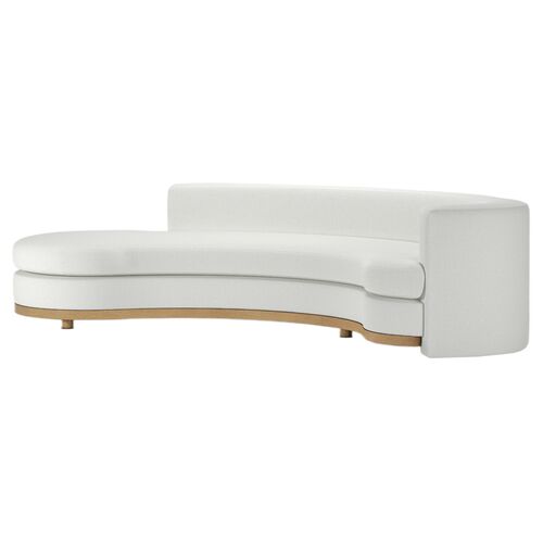 Jenson Curved Sectional Chaise, Linen