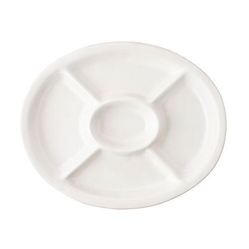Puro 15" Crudite Platter, Whitewash