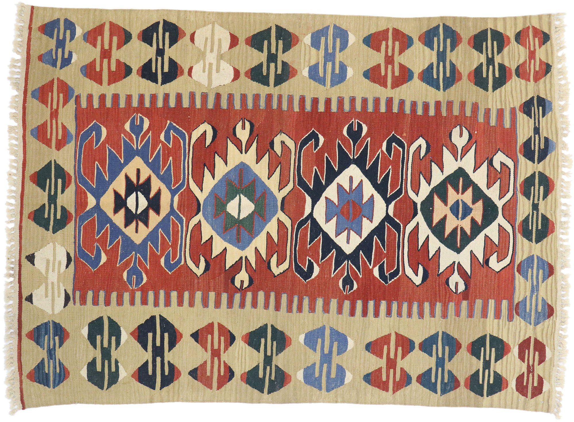 Vintage Persian Shiraz Rug, 3'10" x 5'4"~P77628575