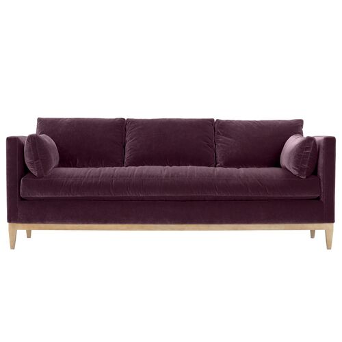 Elodie Velvet Bench-Seat Sofa