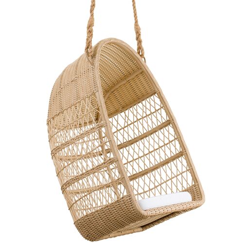 Evelyn Outdoor Hanging Chair, Natural/White